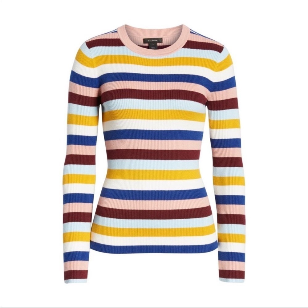Halogen Striped Ribbed Knit Sweater L - Picture 3 of 16